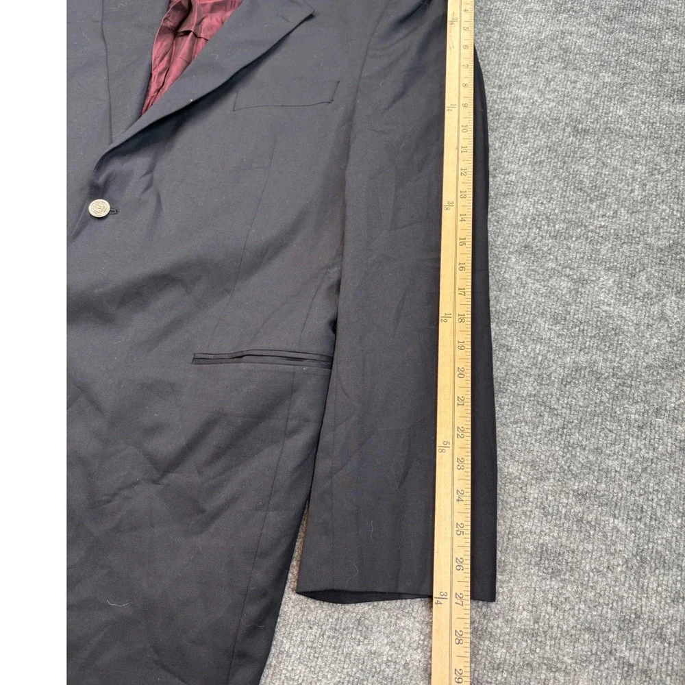 J. Victor Mens‎ 46L Navy Blue 100% Wool 2-Button Blazer Sport Coat Wynnwood-SPJ